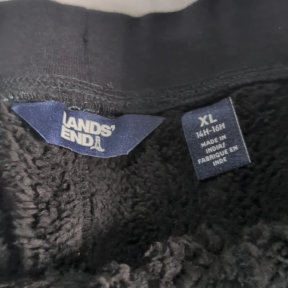 Lands End Sherpa Lined Jogger Spade blue Camo Husky XL 14-16 NEW